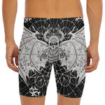 Black And White Demon Wicca Print Men's Long Boxer Briefs