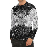 Black And White Demon Wicca Print Men's Long Sleeve Rash Guard