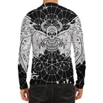 Black And White Demon Wicca Print Men's Long Sleeve Rash Guard