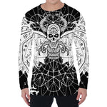 Black And White Demon Wicca Print Men's Long Sleeve T-Shirt
