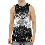 Black And White Demon Wicca Print Men's Muscle Tank Top