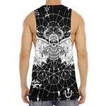 Black And White Demon Wicca Print Men's Muscle Tank Top