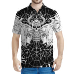 Black And White Demon Wicca Print Men's Polo Shirt