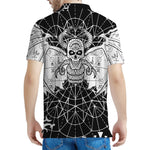 Black And White Demon Wicca Print Men's Polo Shirt