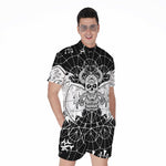Black And White Demon Wicca Print Men's Rompers