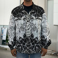 Black And White Demon Wicca Print Men's Shirt Jacket