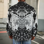 Black And White Demon Wicca Print Men's Shirt Jacket