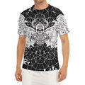 Black And White Demon Wicca Print Men's Short Sleeve Rash Guard