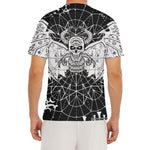 Black And White Demon Wicca Print Men's Short Sleeve Rash Guard