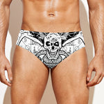 Black And White Demon Wicca Print Men's Swim Briefs