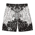 Black And White Demon Wicca Print Men's Swim Trunks