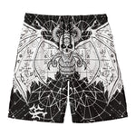 Black And White Demon Wicca Print Men's Swim Trunks