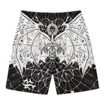 Black And White Demon Wicca Print Men's Swim Trunks