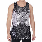 Black And White Demon Wicca Print Men's Velvet Tank Top