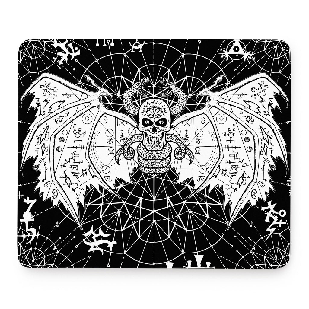 Black And White Demon Wicca Print Mouse Pad
