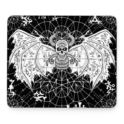 Black And White Demon Wicca Print Mouse Pad