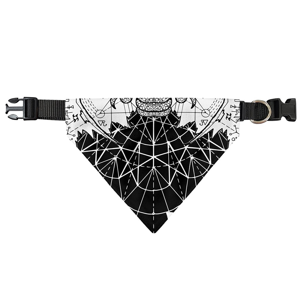 Black And White Demon Wicca Print Over The Collar Dog Bandana
