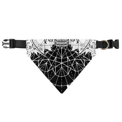 Black And White Demon Wicca Print Over The Collar Dog Bandana