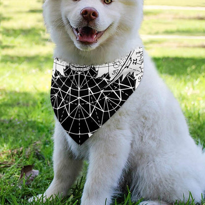 Black And White Demon Wicca Print Over The Collar Dog Bandana