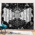 Black And White Demon Wicca Print Pencil Pleat Curtains