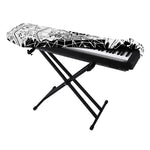 Black And White Demon Wicca Print Piano Keyboard Cover