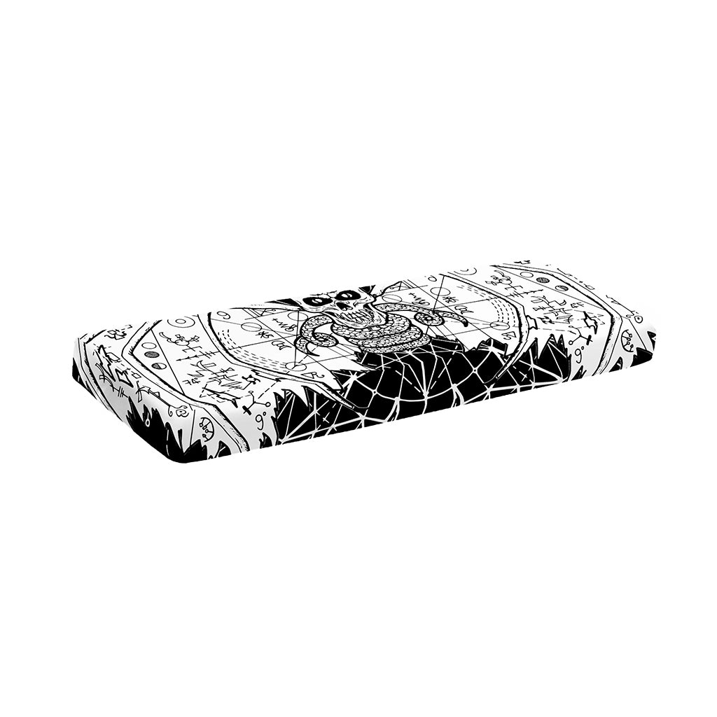 Black And White Demon Wicca Print Piano Keyboard Cover