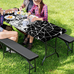 Black And White Demon Wicca Print Picnic Table Cover