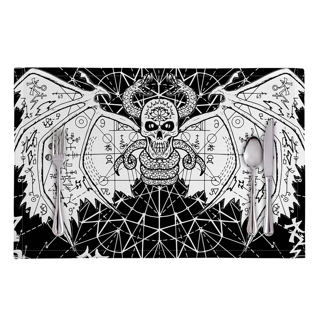 Black And White Demon Wicca Print Placemat