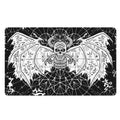 Black And White Demon Wicca Print Polyester Doormat