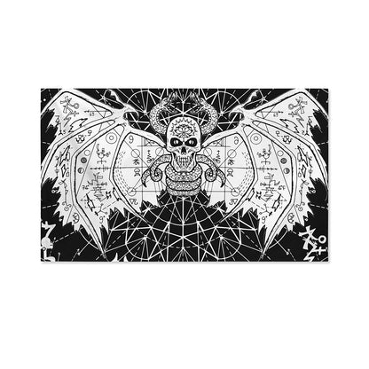Black And White Demon Wicca Print Polyester Flag