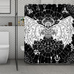 Black And White Demon Wicca Print Polyester Shower Curtain