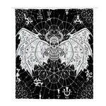 Black And White Demon Wicca Print Polyester Shower Curtain