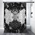 Black And White Demon Wicca Print Premium Shower Curtain