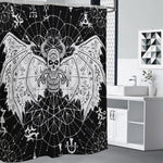 Black And White Demon Wicca Print Premium Shower Curtain