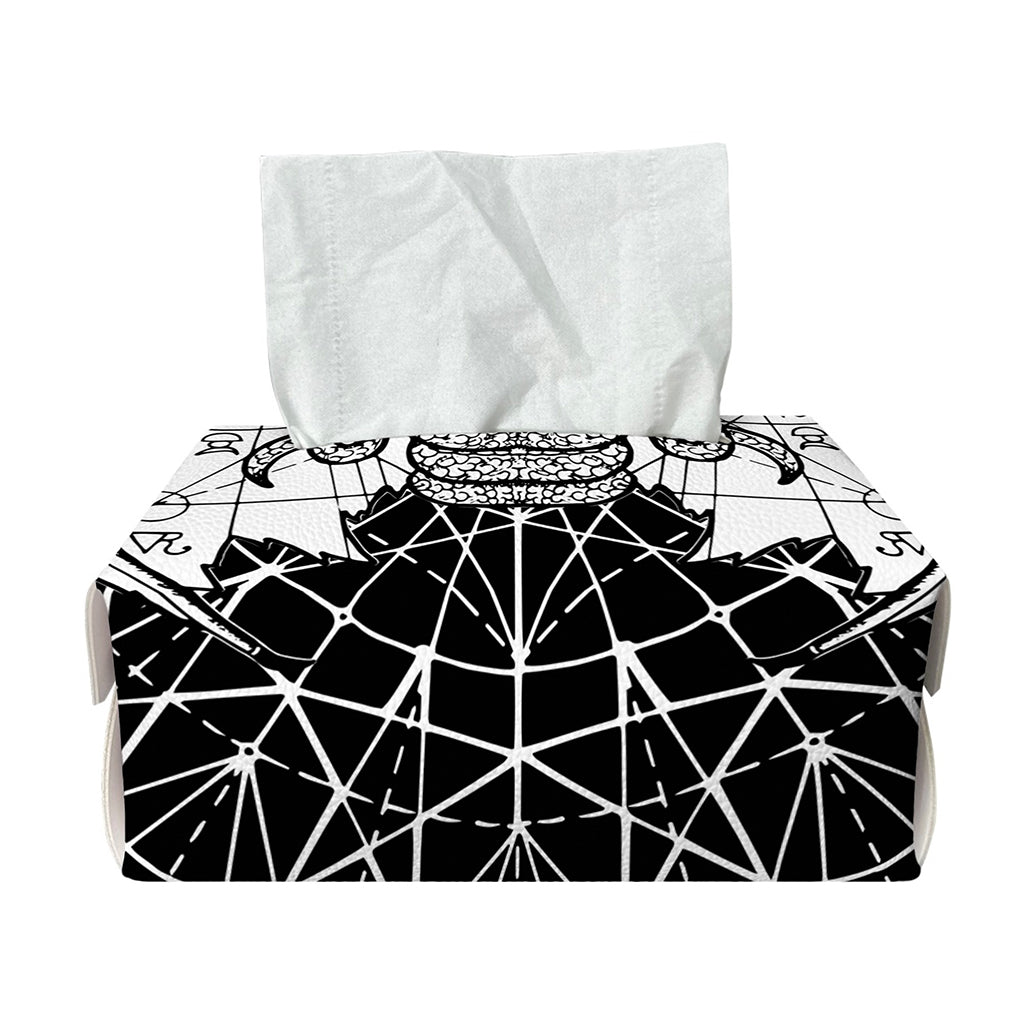 Black And White Demon Wicca Print Rectangle Tissue Box Cover