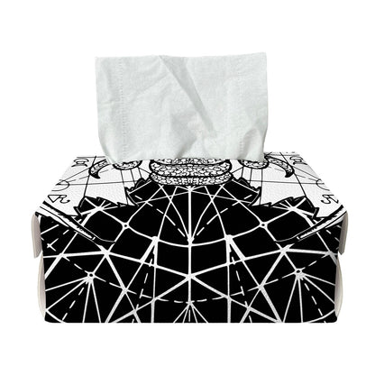Black And White Demon Wicca Print Rectangle Tissue Box Cover