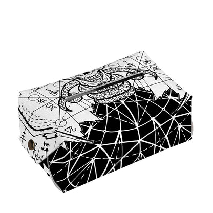 Black And White Demon Wicca Print Rectangle Tissue Box Cover