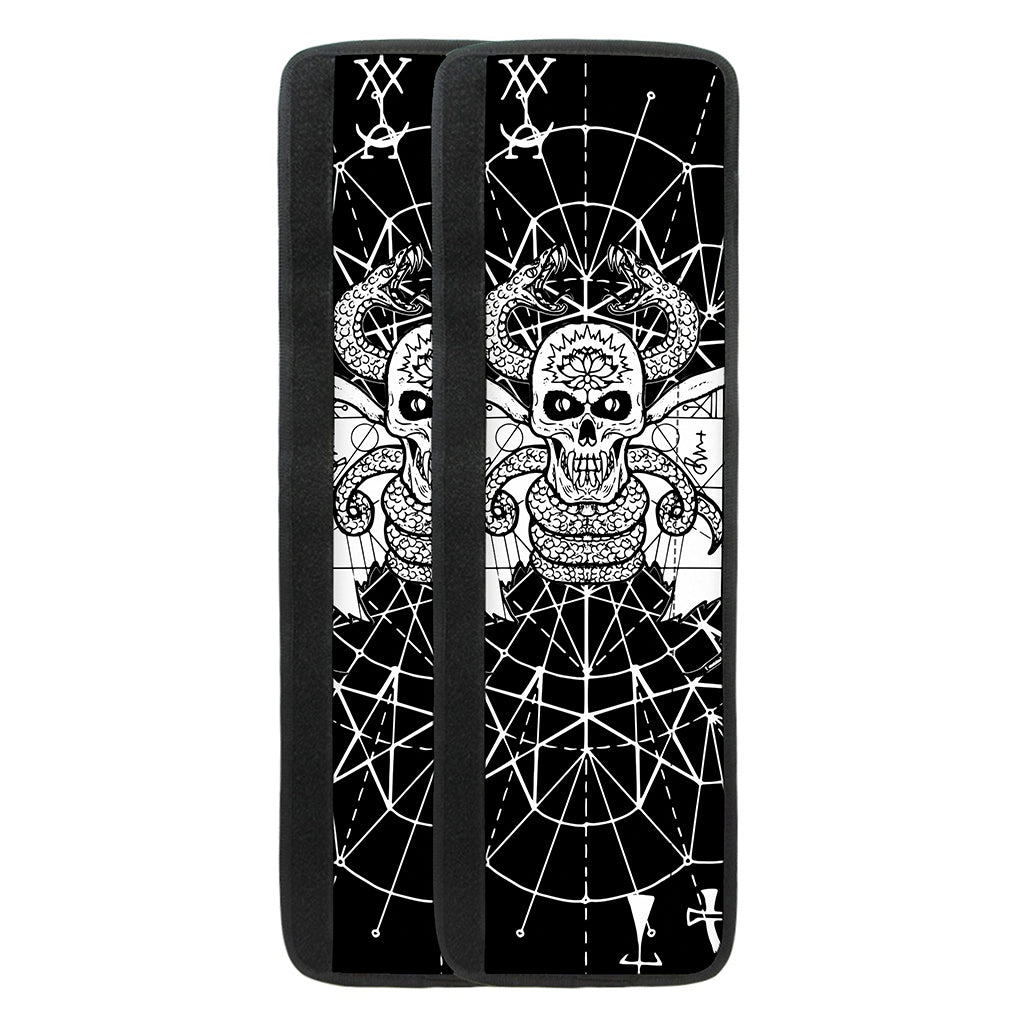 Black And White Demon Wicca Print Refrigerator Handle Covers