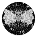 Black And White Demon Wicca Print Round Floor Mat