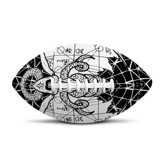 Black And White Demon Wicca Print Rugby Ball