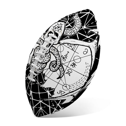 Black And White Demon Wicca Print Rugby Ball