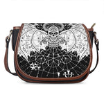 Black And White Demon Wicca Print Saddle Bag