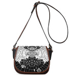 Black And White Demon Wicca Print Saddle Bag