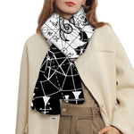 Black And White Demon Wicca Print Scarf