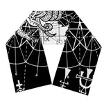 Black And White Demon Wicca Print Scarf