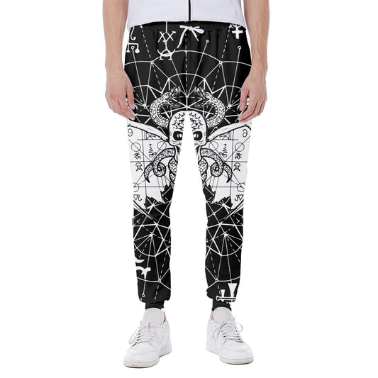 Black And White Demon Wicca Print Scuba Joggers