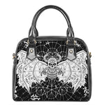 Black And White Demon Wicca Print Shoulder Handbag