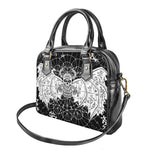 Black And White Demon Wicca Print Shoulder Handbag
