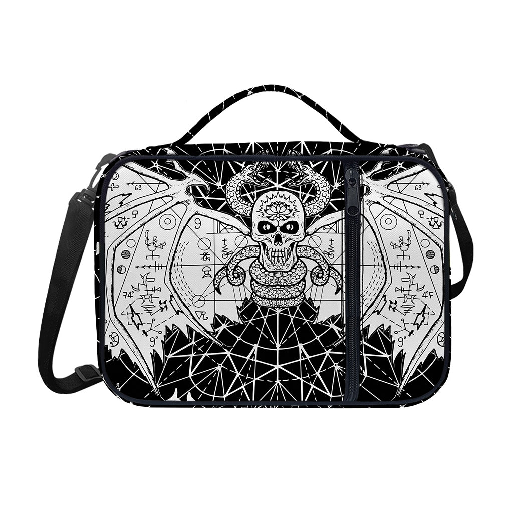 Black And White Demon Wicca Print Shoulder Strap Bible Bag