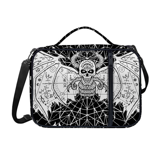 Black And White Demon Wicca Print Shoulder Strap Bible Bag